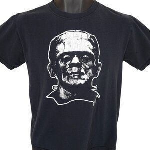Vintage Frankenstein T Shirt Mens Size Small Black Y2K Universal Monsters Movie